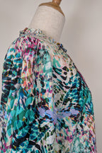Blue Illusion St Jean Print Embellished Cotton Kaftan Size M