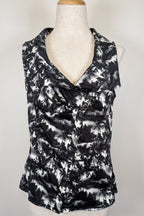 Cue Monochrome Tropical Print Sleeveless Shirt Size 12