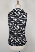 Cue Monochrome Tropical Print Sleeveless Shirt Size 12
