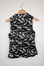 Cue Monochrome Tropical Print Sleeveless Shirt Size 12