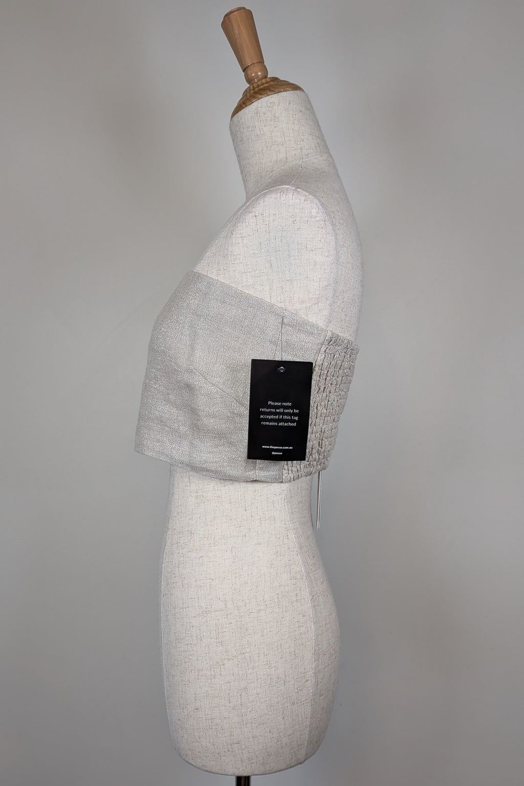 Posse Lola Bandeau Top in Natural Sparkle Size M BNWT