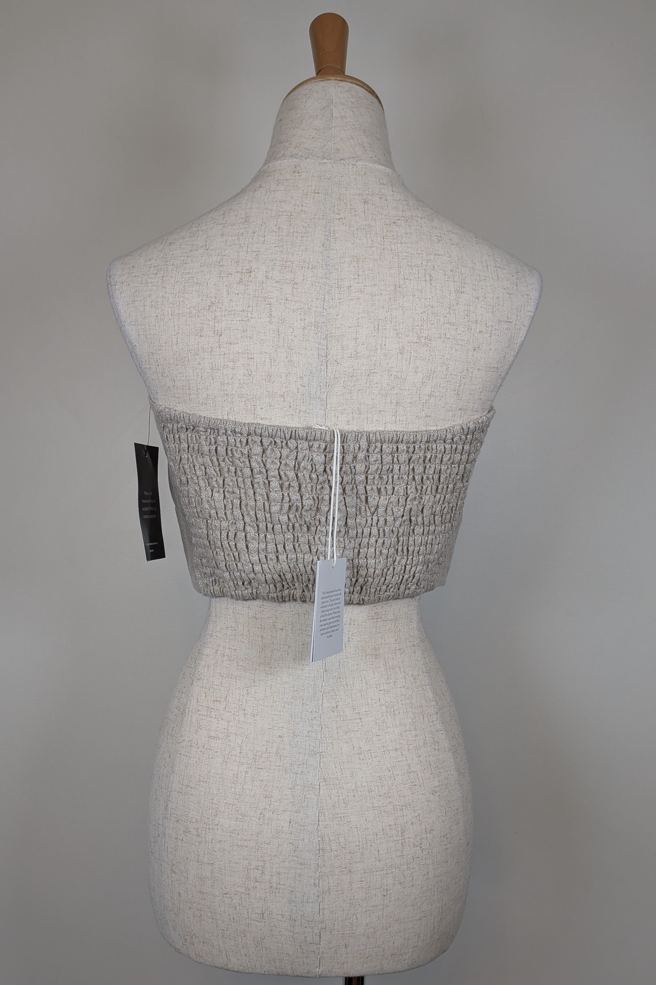 Posse Lola Bandeau Top in Natural Sparkle Size M BNWT