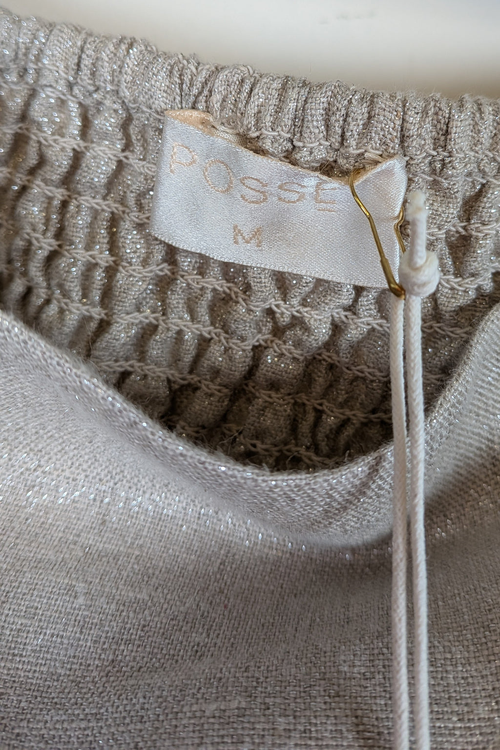Posse Lola Bandeau Top in Natural Sparkle Size M BNWT