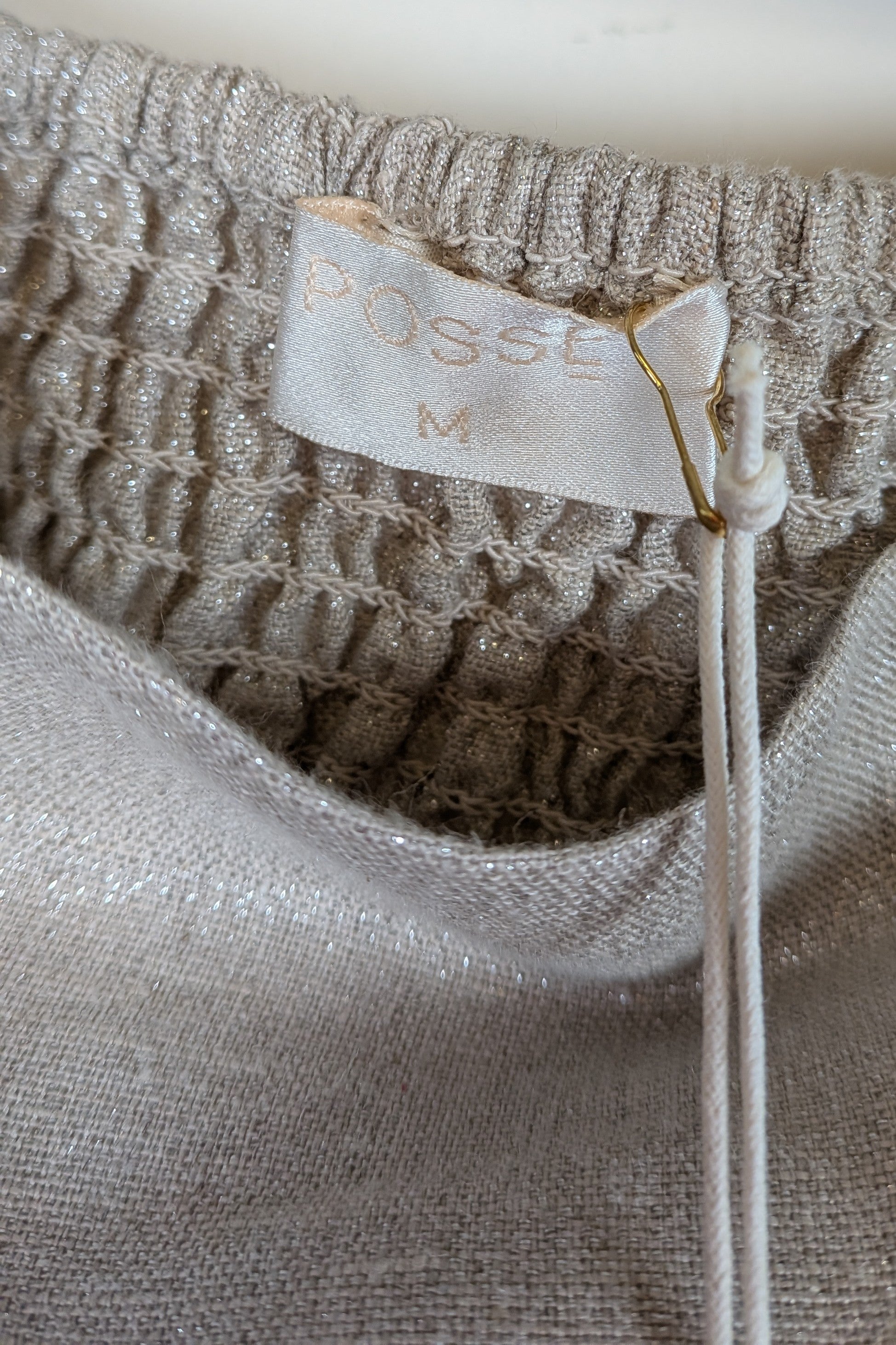 Posse Lola Bandeau Top in Natural Sparkle Size M BNWT
