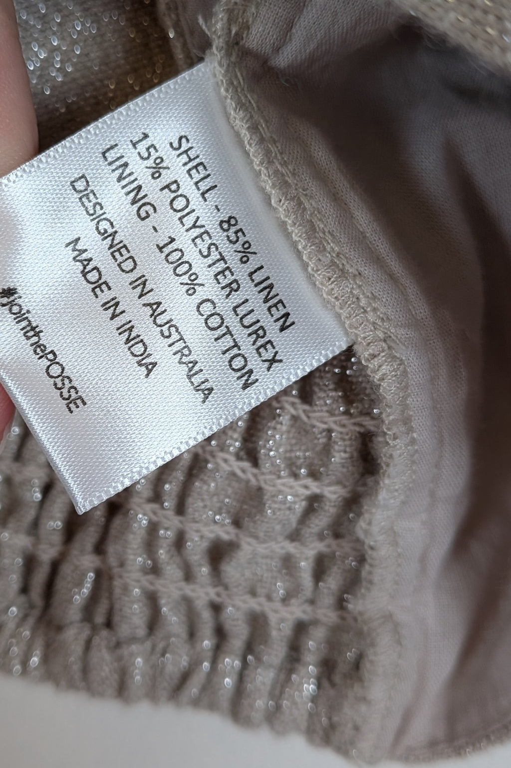 Posse Lola Bandeau Top in Natural Sparkle Size M BNWT