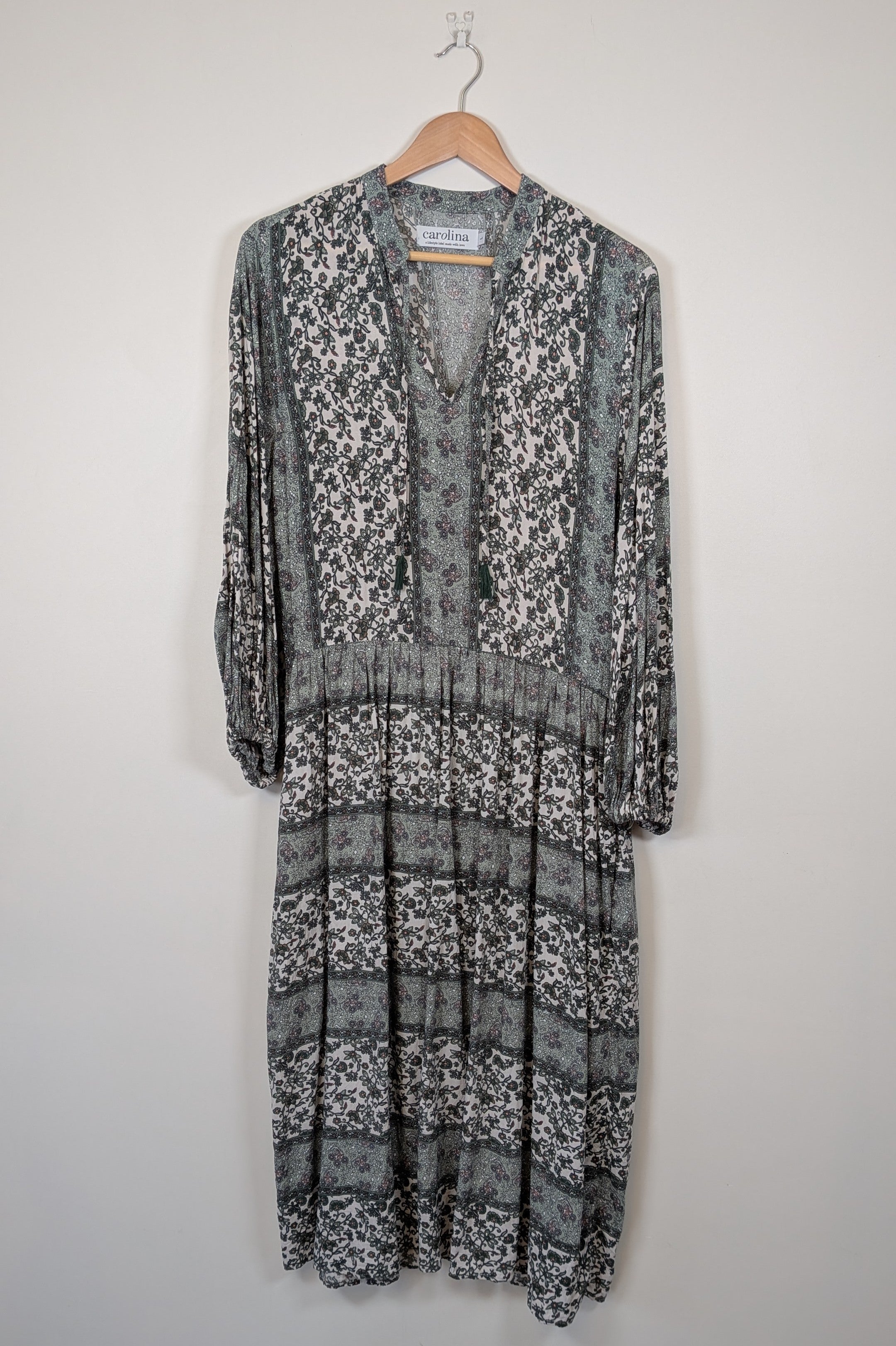 Carolina Lifestyle Label Green Shayla Maxi Dress Size L