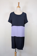 Great Plains London Navy Violet Colourblock Shift Dress Size XL BNWT