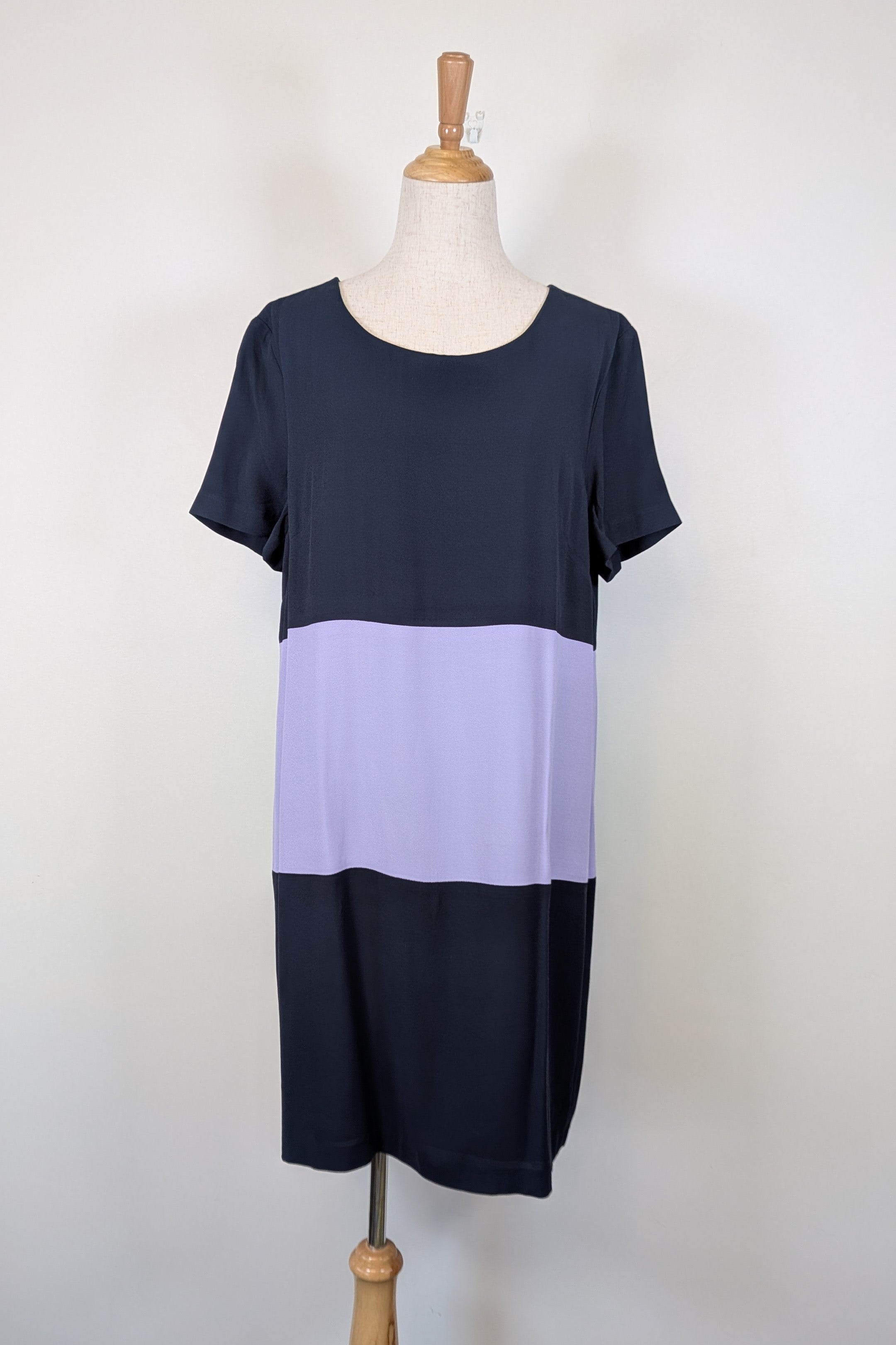 Great Plains London Navy Violet Colourblock Shift Dress Size XL Brand New With Tags