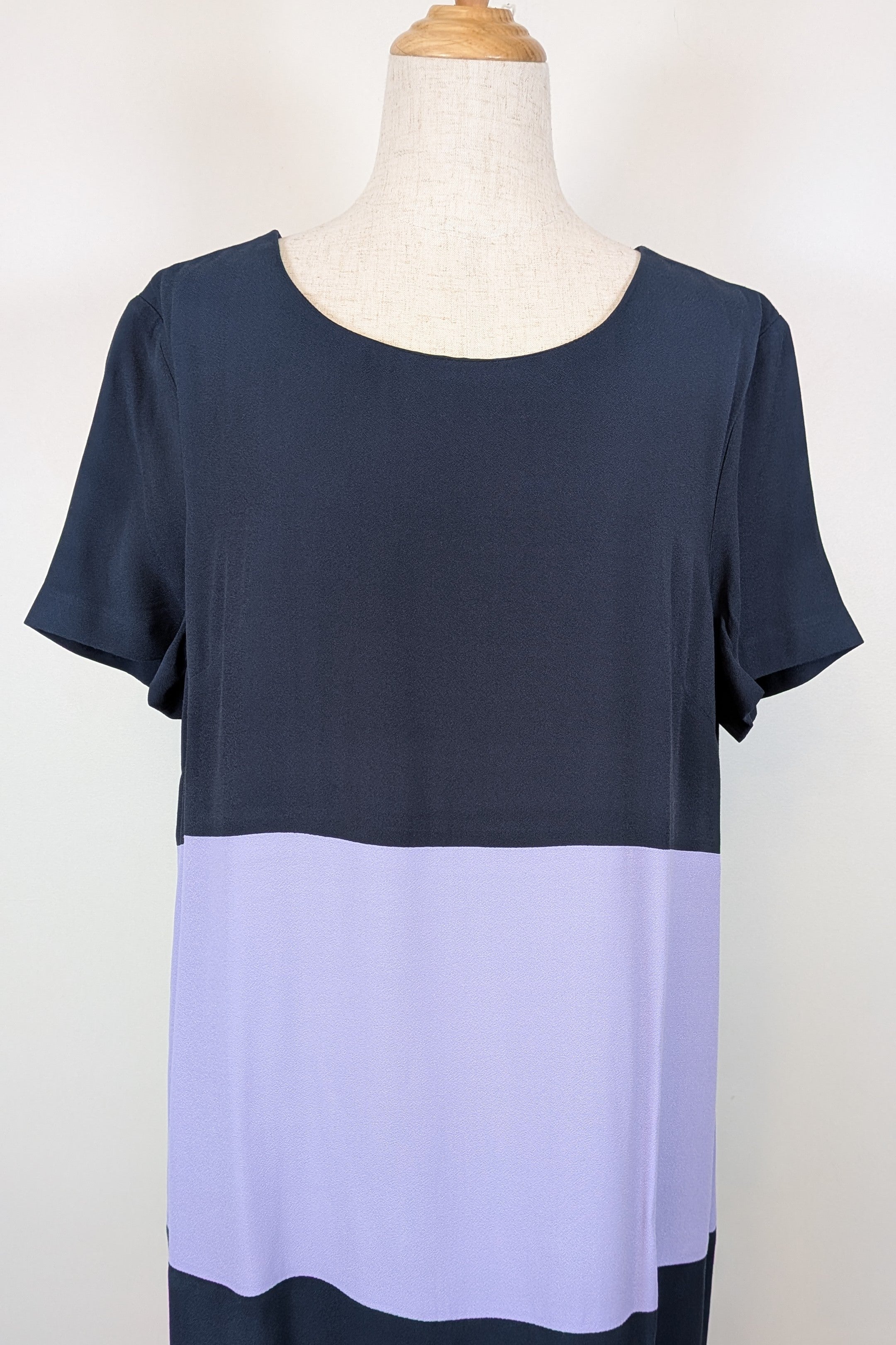 Great Plains London Navy Violet Colourblock Shift Dress Size XL Brand New With Tags