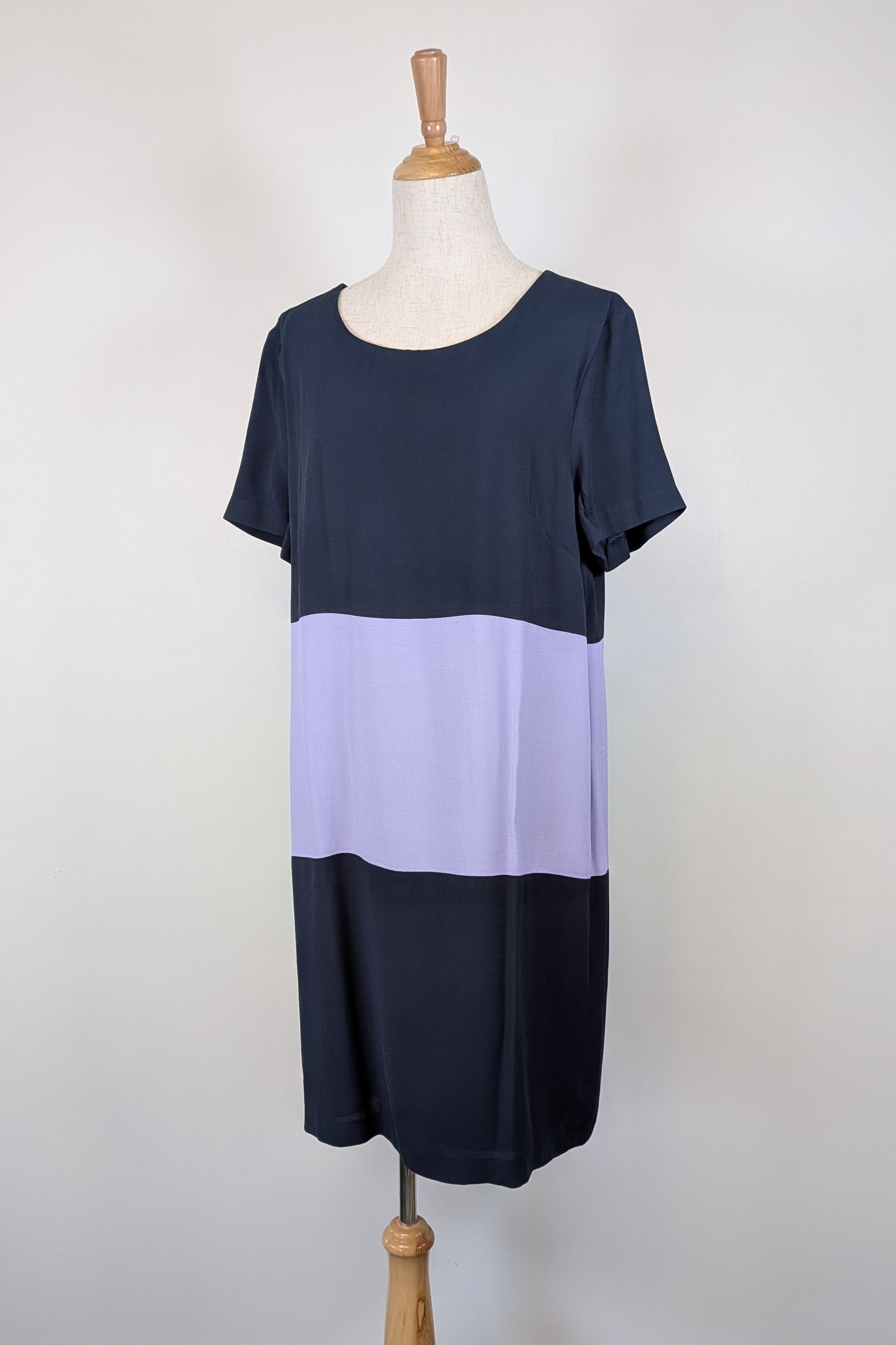Great Plains London Navy Violet Colourblock Shift Dress Size XL Brand New With Tags