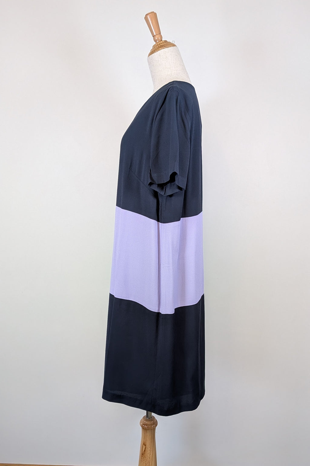 Great Plains London Navy Violet Colourblock Shift Dress Size XL BNWT