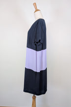 Great Plains London Navy Violet Colourblock Shift Dress Size XL BNWT