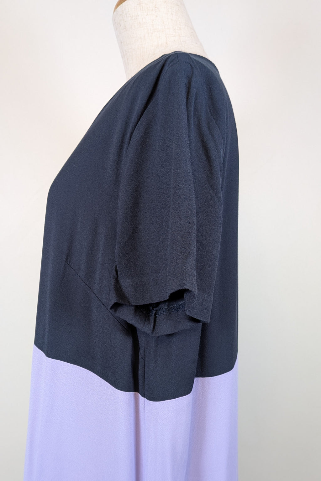 Great Plains London Navy Violet Colourblock Shift Dress Size XL BNWT