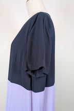 Great Plains London Navy Violet Colourblock Shift Dress Size XL BNWT