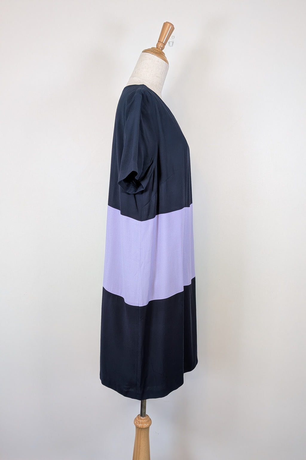 Great Plains London Navy Violet Colourblock Shift Dress Size XL BNWT
