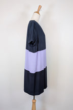 Great Plains London Navy Violet Colourblock Shift Dress Size XL BNWT