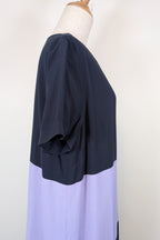 Great Plains London Navy Violet Colourblock Shift Dress Size XL BNWT