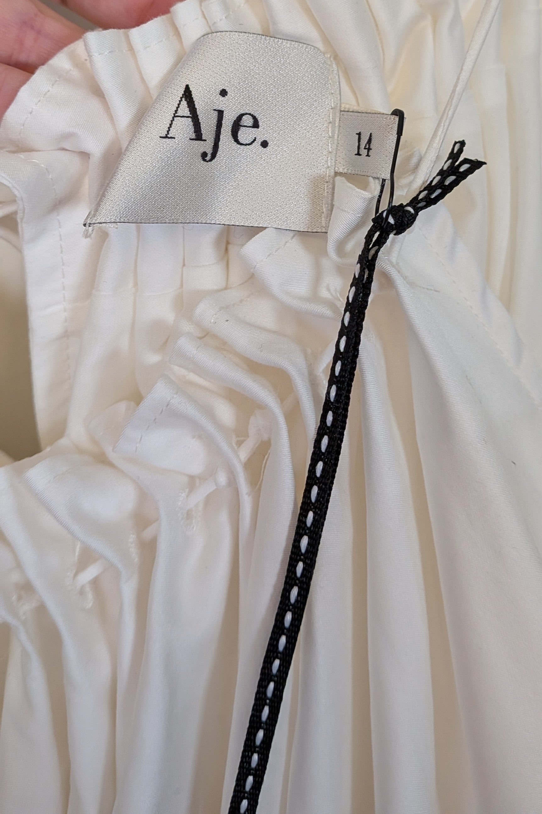 Aje Midsummer Mini Swing Dress in Ivory Size 14 BNWT RRP $295
