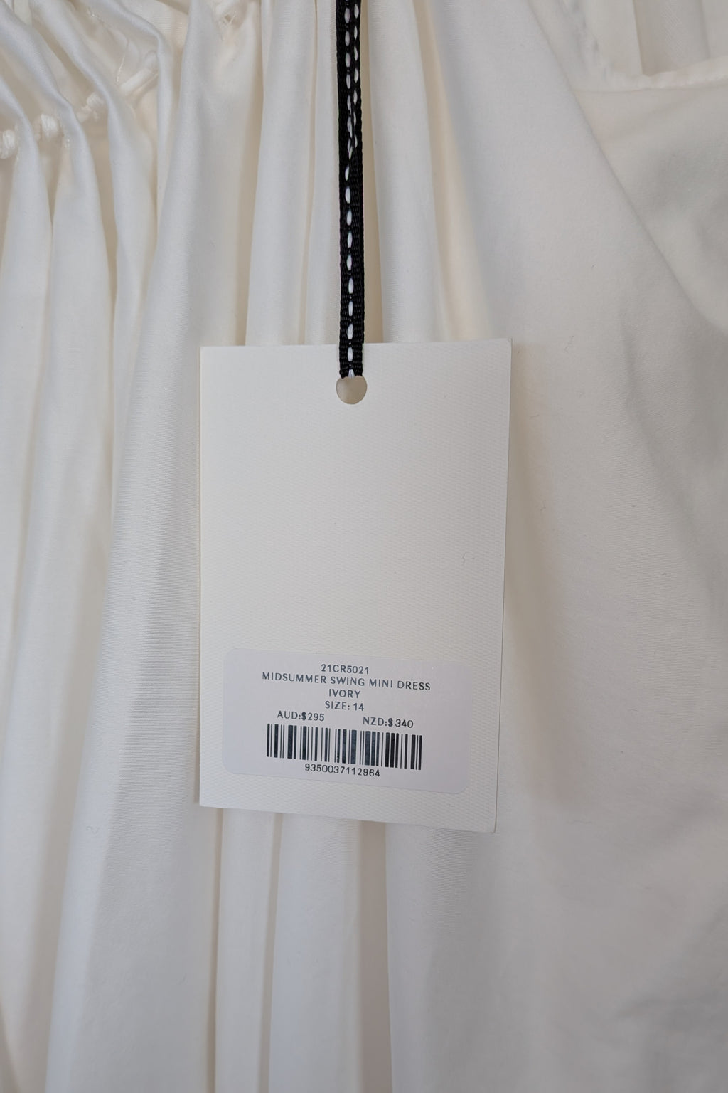 Aje Midsummer Mini Swing Dress in Ivory Size 14 BNWT RRP $295