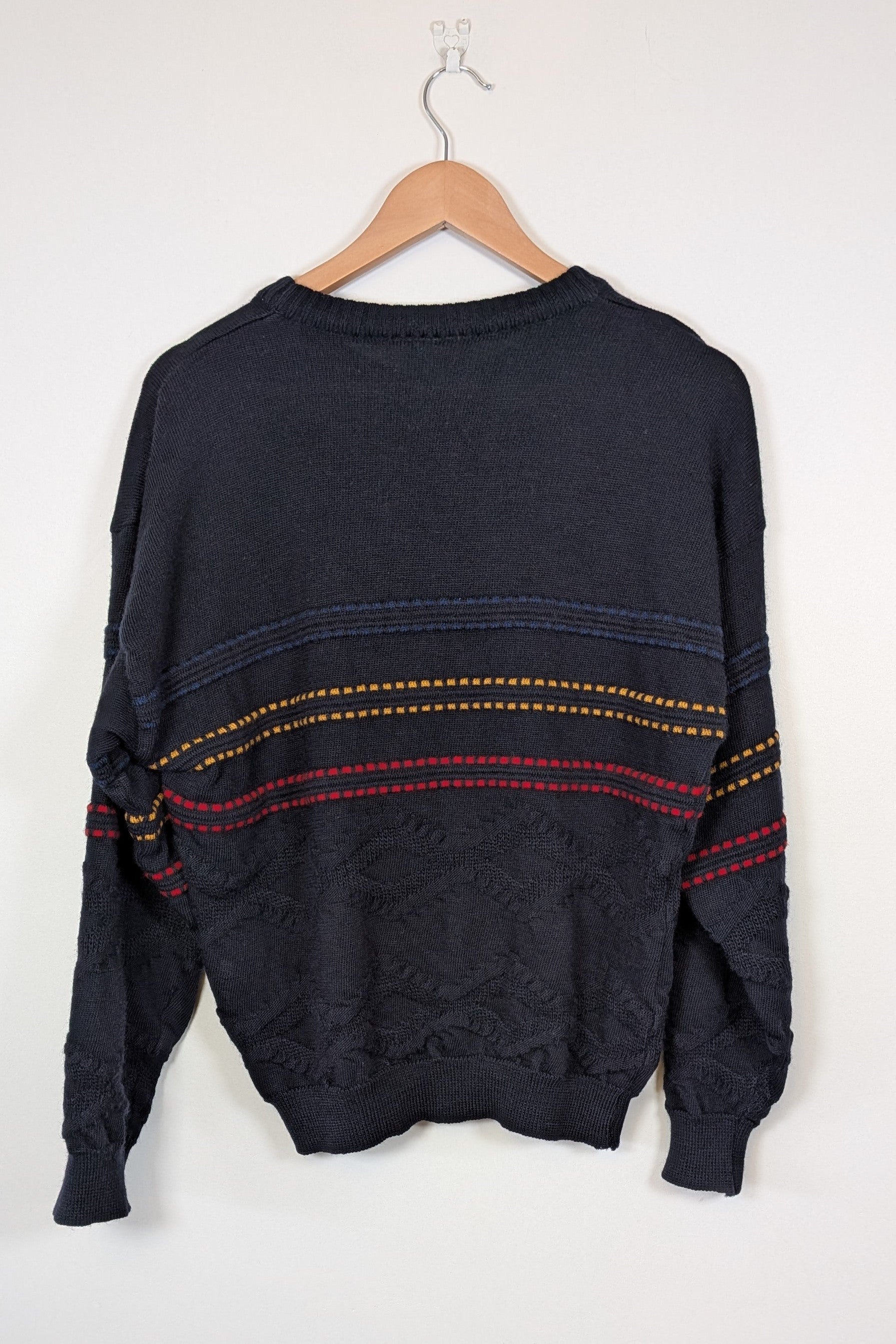Vintage 90s Sovrano Australia 3D Cable Knit Pure New Wool Jumper Size L