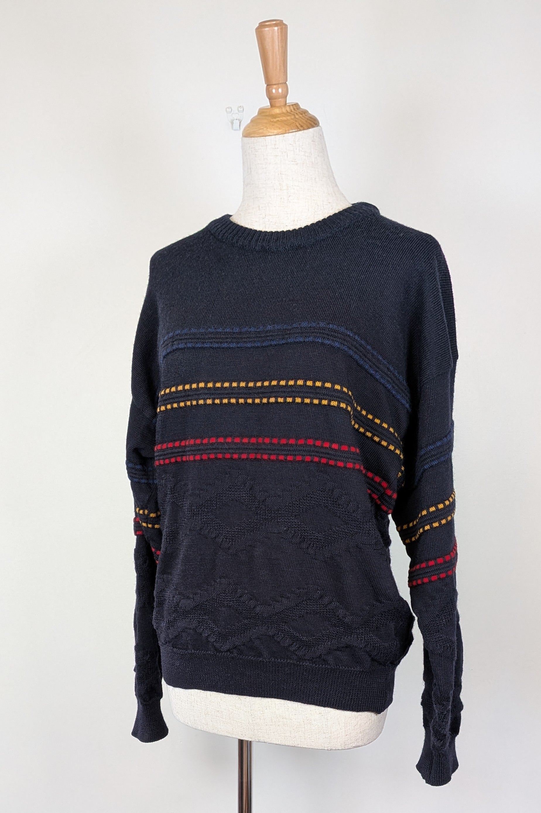 Vintage 90s Sovrano Australia 3D Cable Knit Pure New Wool Jumper Size L