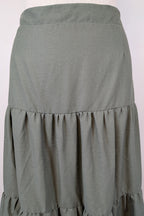 Liz Jordan Designer Collection Tiered Linen Skirt in Dusty Olive Size 18 BNWT RRP $129.99