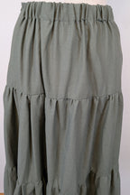 Liz Jordan Designer Collection Tiered Linen Skirt in Dusty Olive Size 18 BNWT RRP $129.99