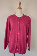 Vintage 80s Casaveen Pink Pure New Wool Cardigan (Made in Tasmania) Size M