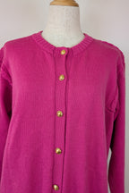 Vintage 80s Casaveen Pink Pure New Wool Cardigan (Made in Tasmania) Size M