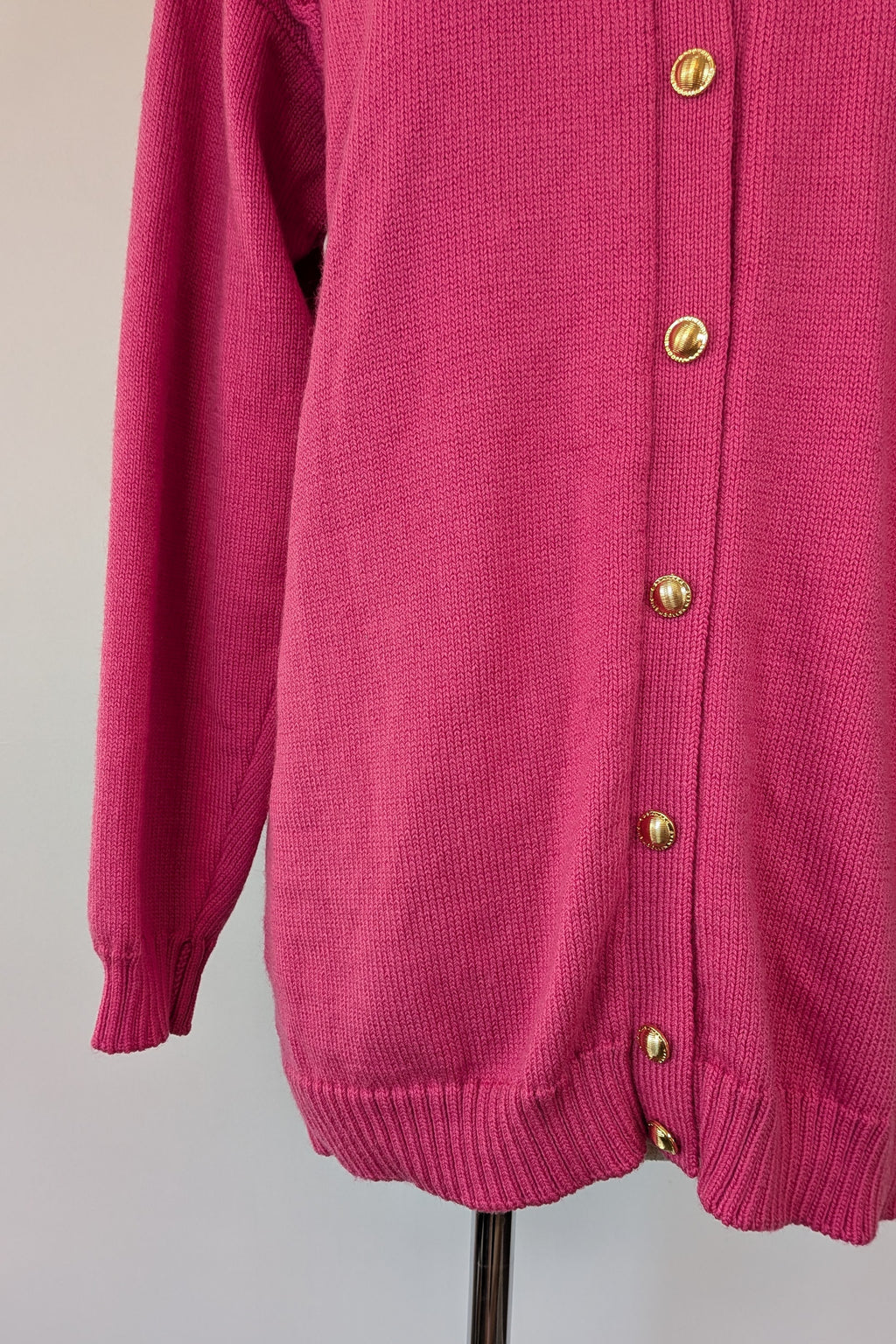 Vintage 80s Casaveen Pink Pure New Wool Cardigan (Made in Tasmania) Size M