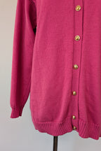 Vintage 80s Casaveen Pink Pure New Wool Cardigan (Made in Tasmania) Size M