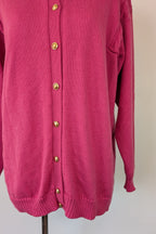 Vintage 80s Casaveen Pink Pure New Wool Cardigan (Made in Tasmania) Size M