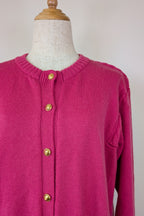 Vintage 80s Casaveen Pink Pure New Wool Cardigan (Made in Tasmania) Size M