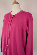 Vintage 80s Casaveen Pink Pure New Wool Cardigan (Made in Tasmania) Size M