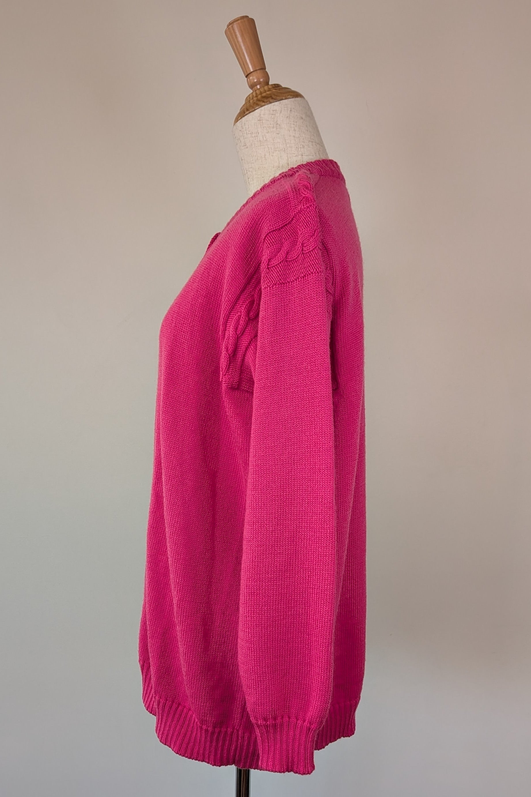 Vintage 80s Casaveen Pink Pure New Wool Cardigan (Made in Tasmania) Size M