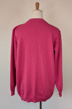 Vintage 80s Casaveen Pink Pure New Wool Cardigan (Made in Tasmania) Size M