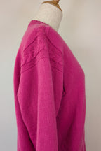 Vintage 80s Casaveen Pink Pure New Wool Cardigan (Made in Tasmania) Size M