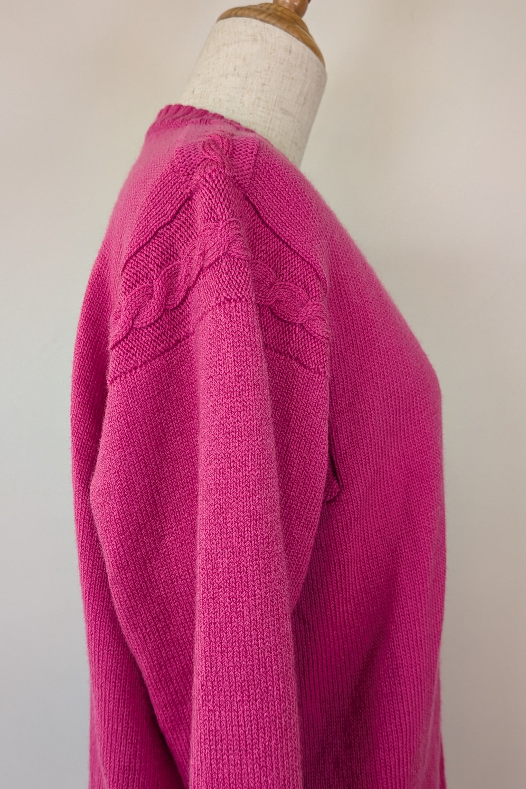 Vintage 80s Casaveen Pink Pure New Wool Cardigan (Made in Tasmania) Size M