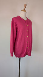 Vintage 80s Casaveen Pink Pure New Wool Cardigan (Made in Tasmania) Size M