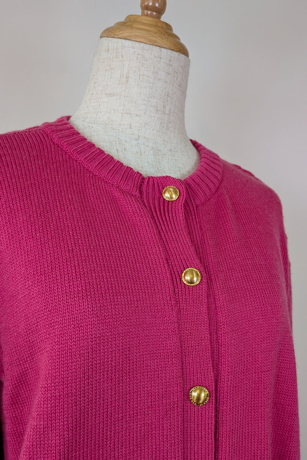 Vintage 80s Casaveen Pink Pure New Wool Cardigan (Made in Tasmania) Size M