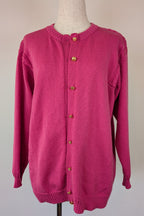 Vintage 80s Casaveen Pink Pure New Wool Cardigan (Made in Tasmania) Size M
