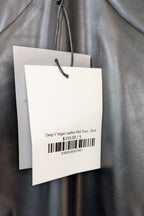 ROMY The Brand Vegan Leather Deep V Neck Midi Dress Size S BNWT RRP $335