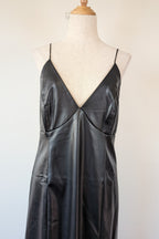 ROMY The Brand Vegan Leather Deep V Neck Midi Dress Size S BNWT RRP $335