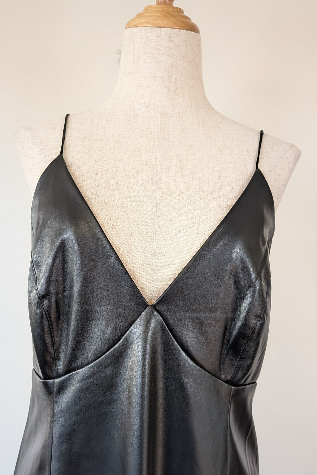 ROMY The Brand Vegan Leather Deep V Neck Midi Dress Size S BNWT RRP $335