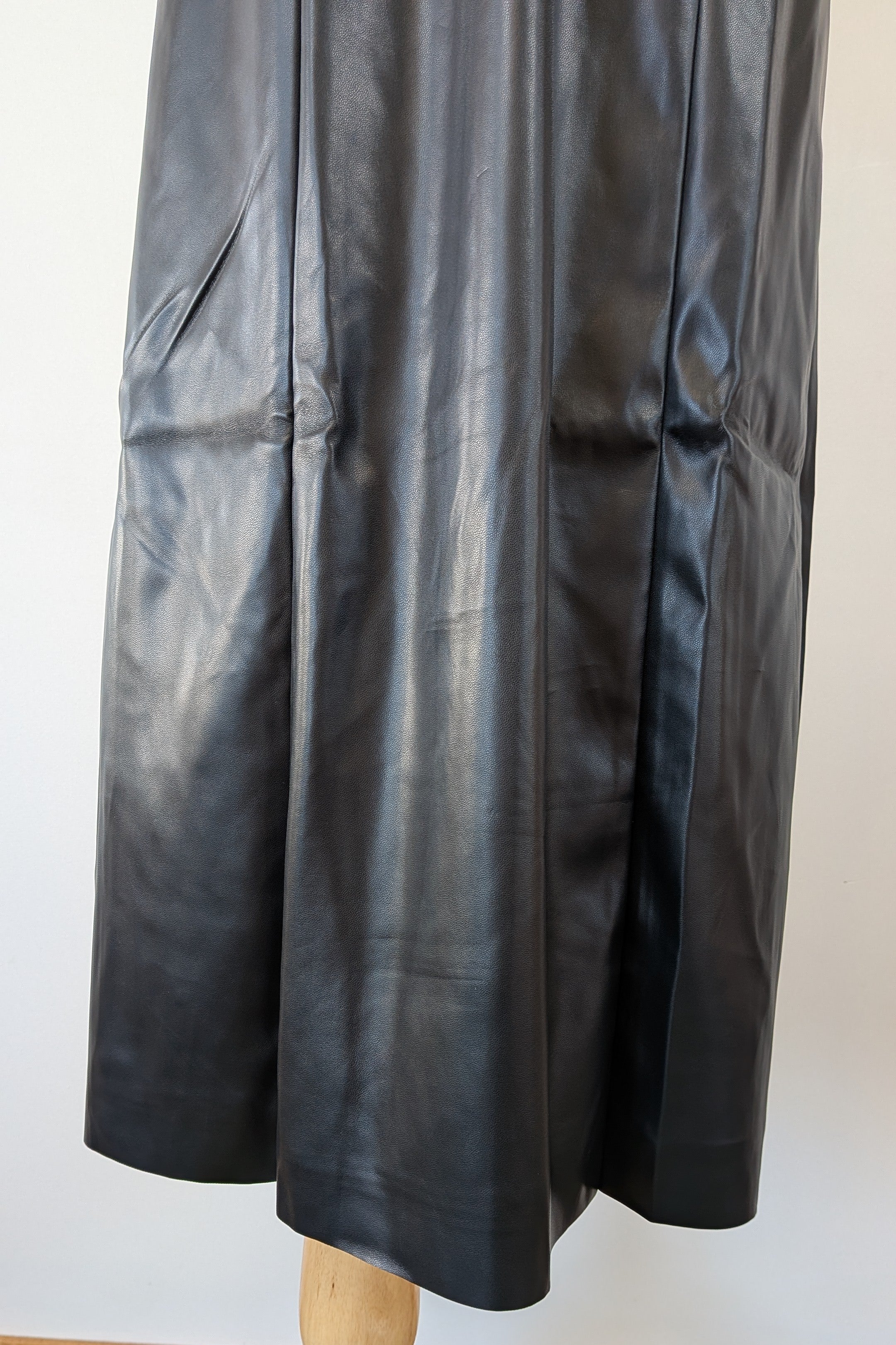 ROMY The Brand Vegan Leather Deep V Neck Midi Dress Size S BNWT RRP $335