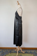 ROMY The Brand Vegan Leather Deep V Neck Midi Dress Size S BNWT RRP $335