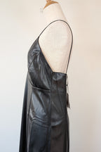 ROMY The Brand Vegan Leather Deep V Neck Midi Dress Size S BNWT RRP $335