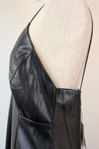 ROMY The Brand Vegan Leather Deep V Neck Midi Dress Size S BNWT RRP $335