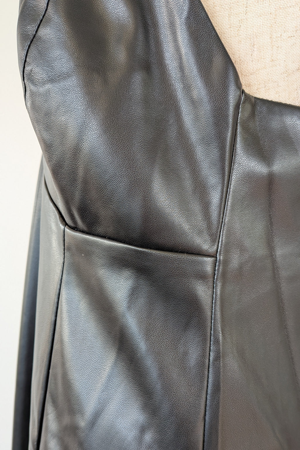 ROMY The Brand Vegan Leather Deep V Neck Midi Dress Size S BNWT RRP $335