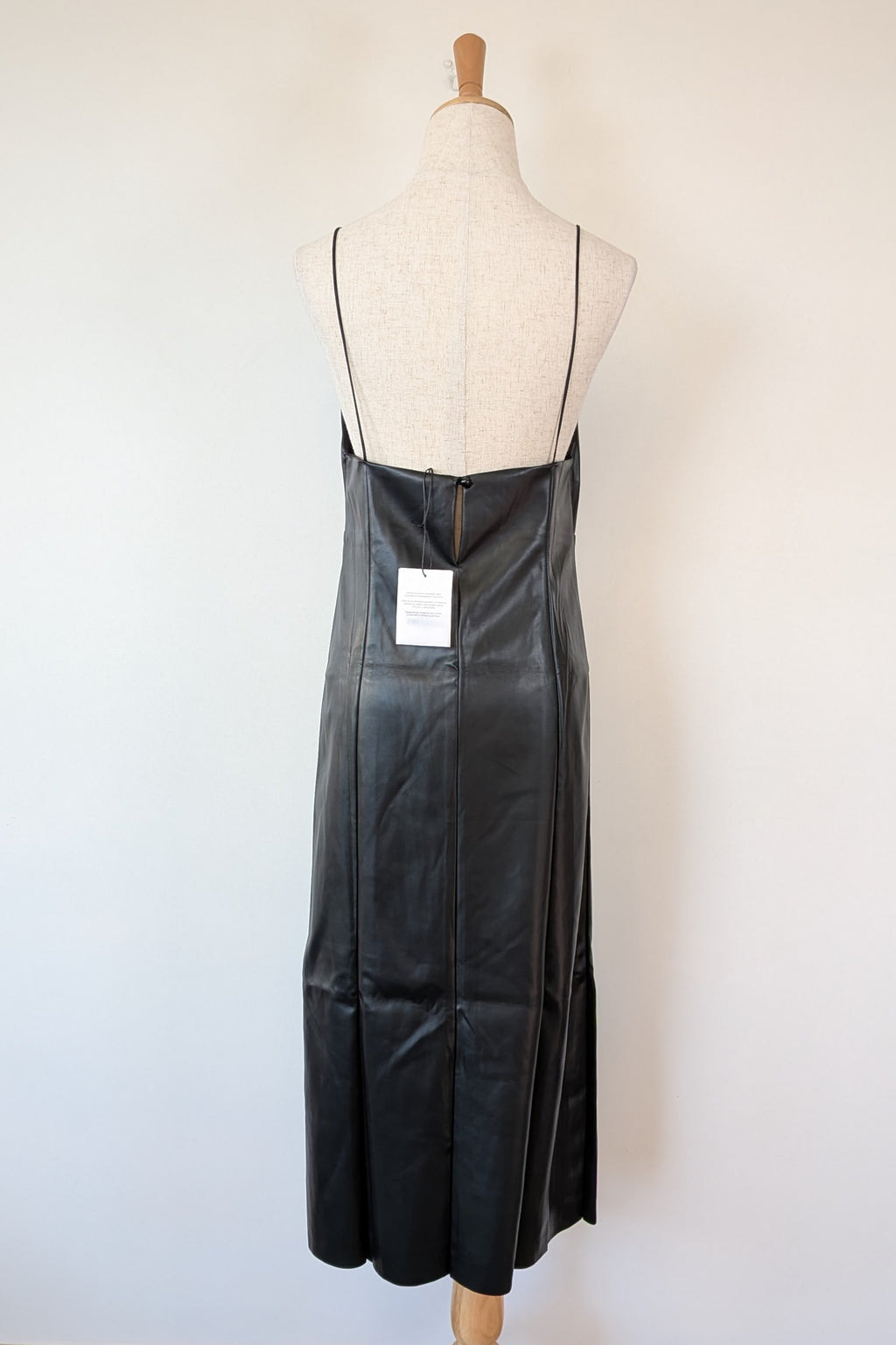 ROMY The Brand Vegan Leather Deep V Neck Midi Dress Size S BNWT RRP $335